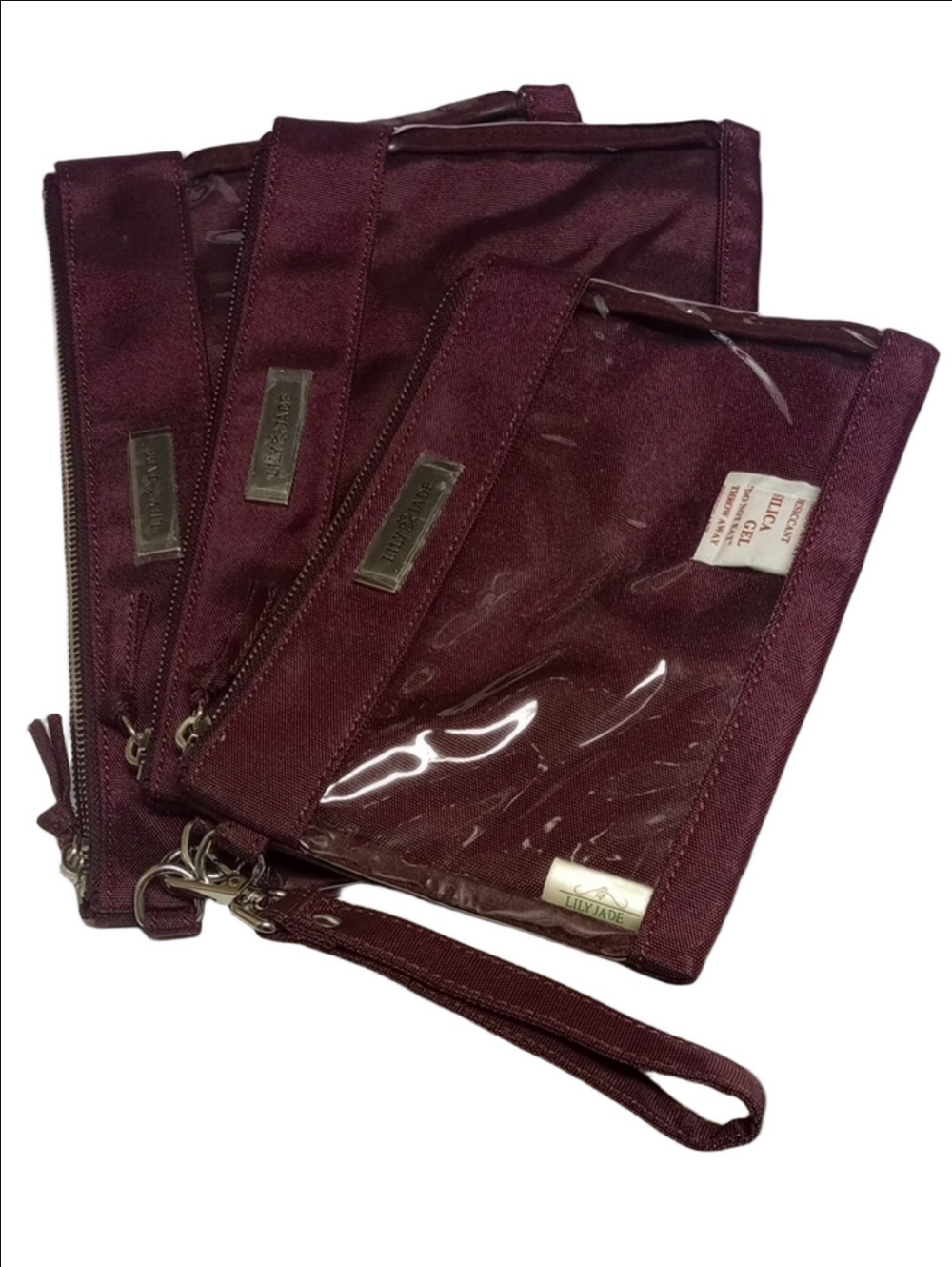 🆕 LILY & JADE MAROON RUBY ZIPPERED SET OF 3 PACKING TRAVEL ORGANIZING BAGS - Picture 2 of 10
